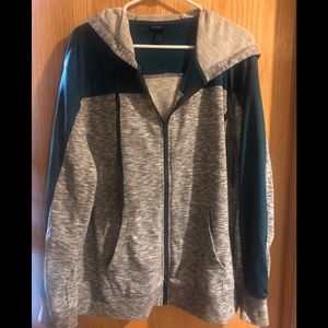 Teal and Gray Zip-Up